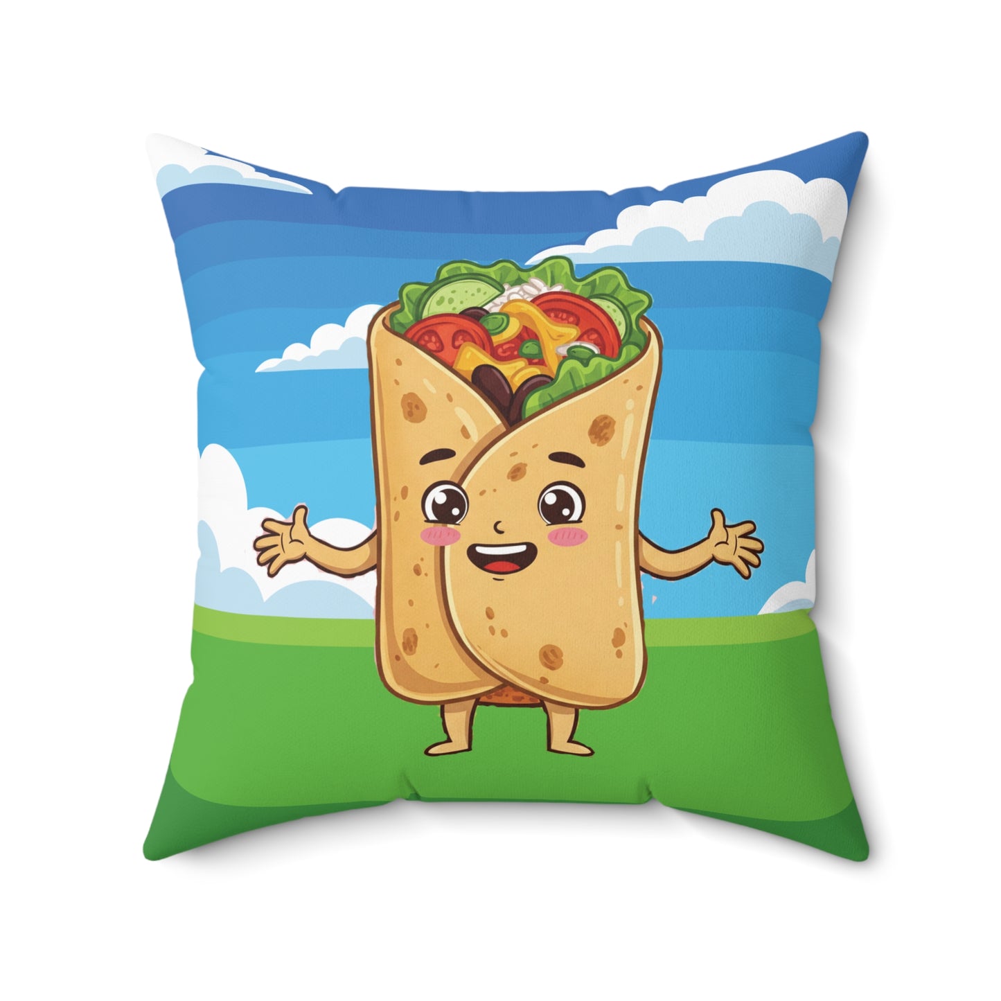 The Rolling Dreamer – Burrito Landscape Throw Pillow