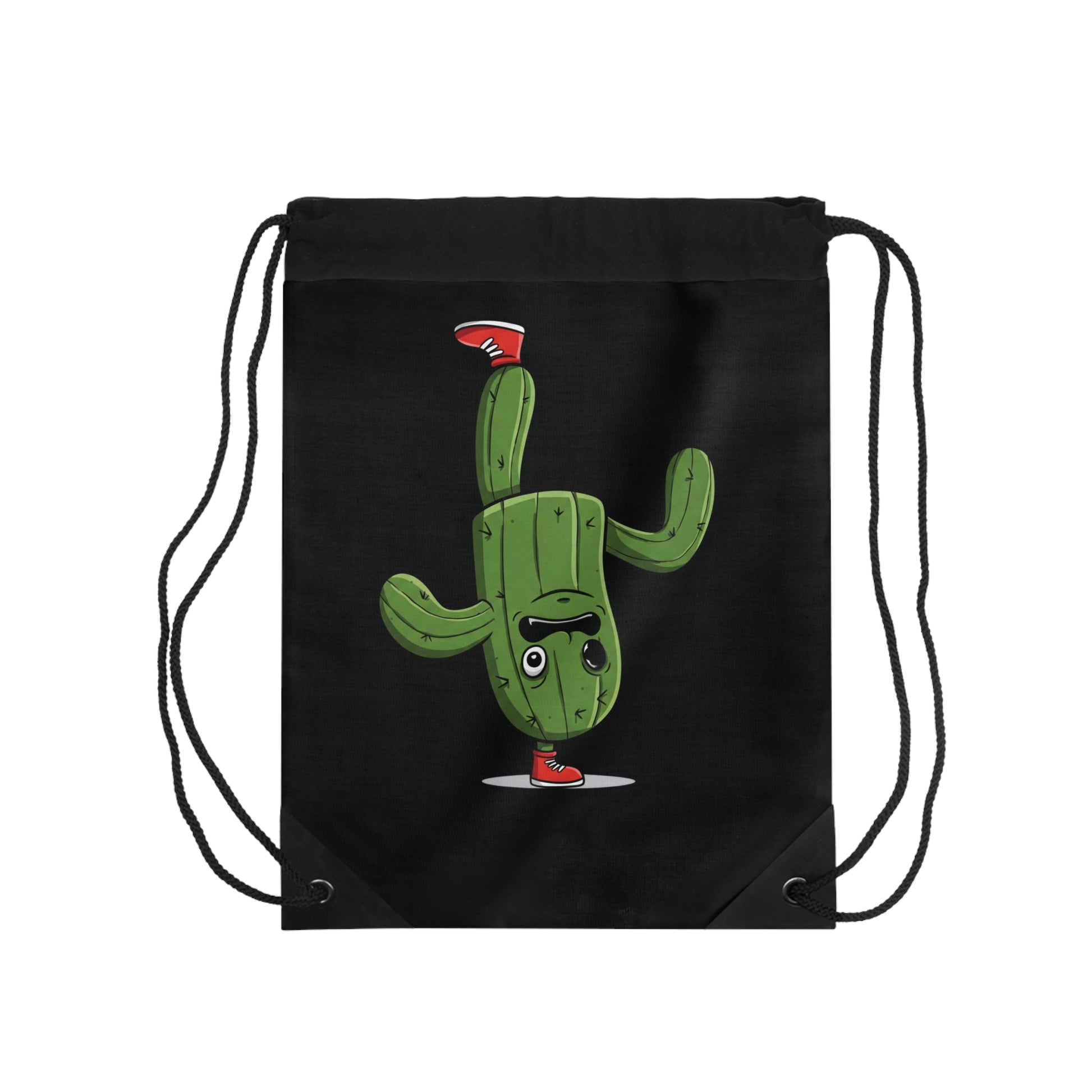 Upside Down Cactus on a Foot" Drawstring Bag - Unique, Fun & Durable