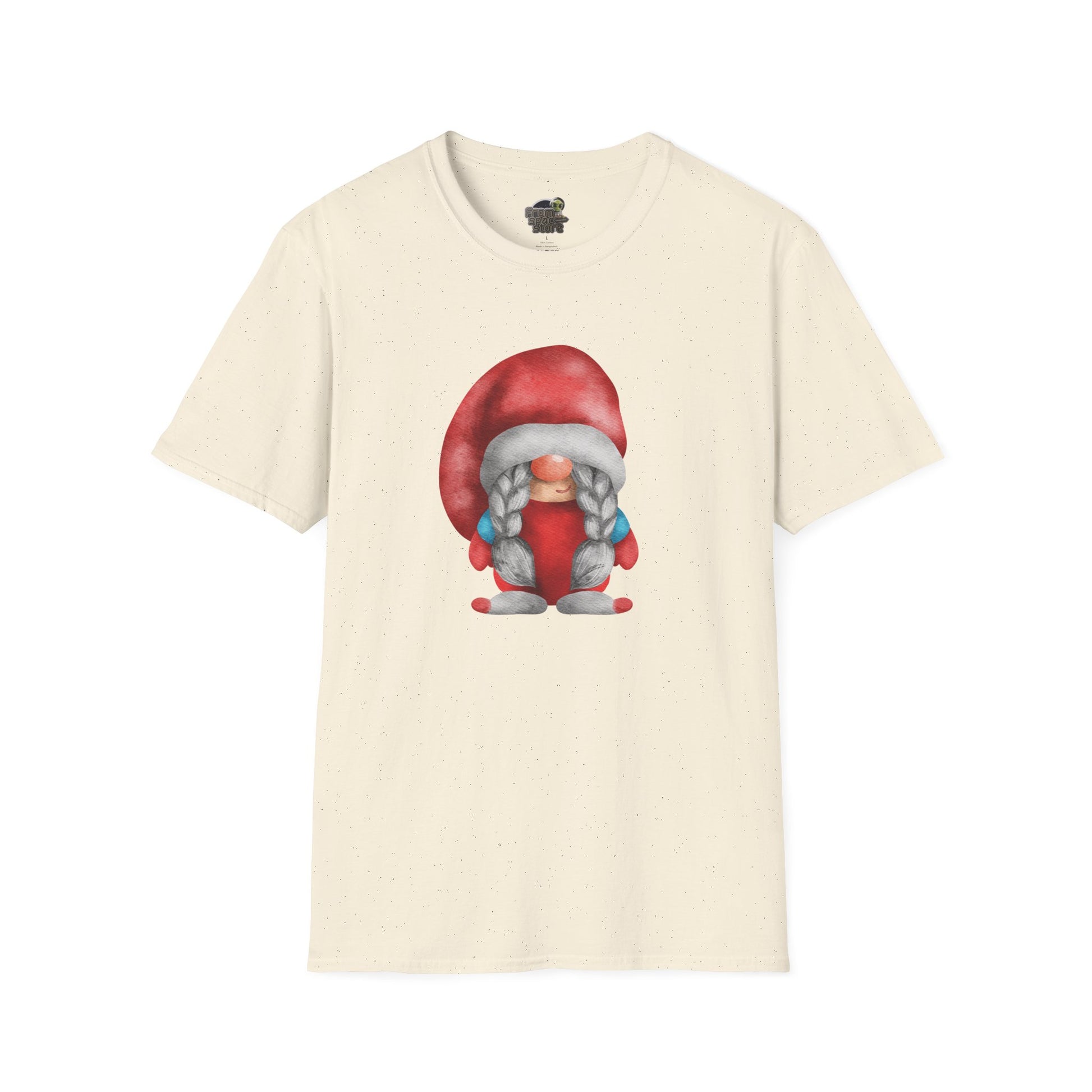 Cute Gnome T-shirt | Soft and Comfy Cotton Tee for Women | Perfect for Casual Wear | Unique Gift Idea | Gnome Lovers Natural