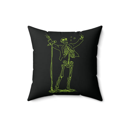 Neon Screamer: Expressive Singer Fluo Skeleton Pillow