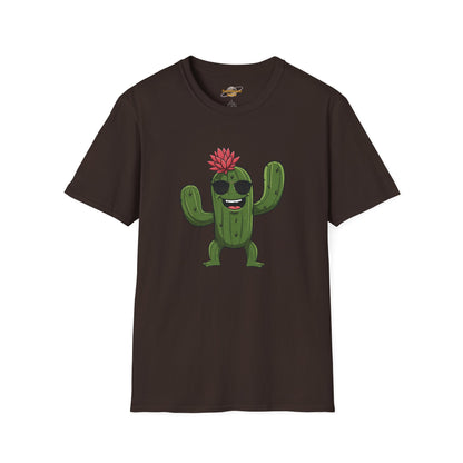 Cactus Mania T-Shirt: Fun Cactus with Sunglasses | Organic Cotton Tee for Nature Lovers
