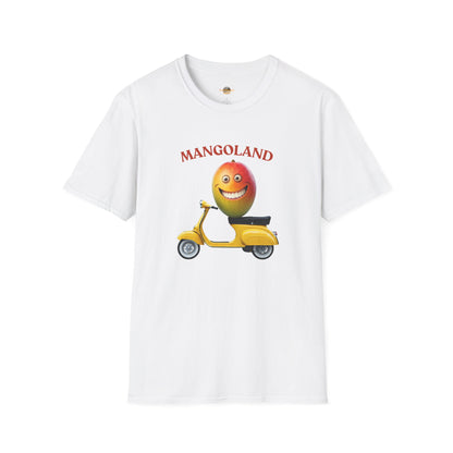 Mangoland t-shirt: Funny Mango Riding Vespa Tee