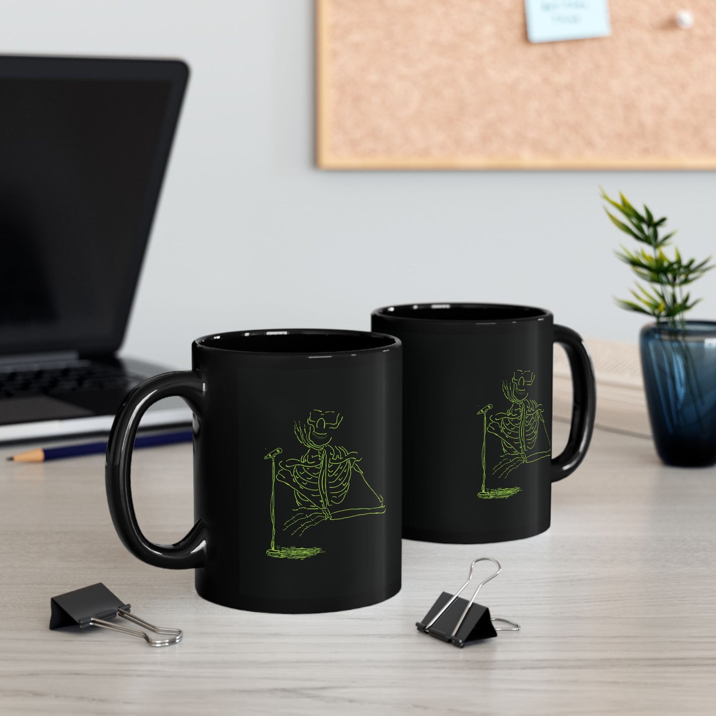 Skeleton Singer Interview Mug | Fluorescent Rock Gift