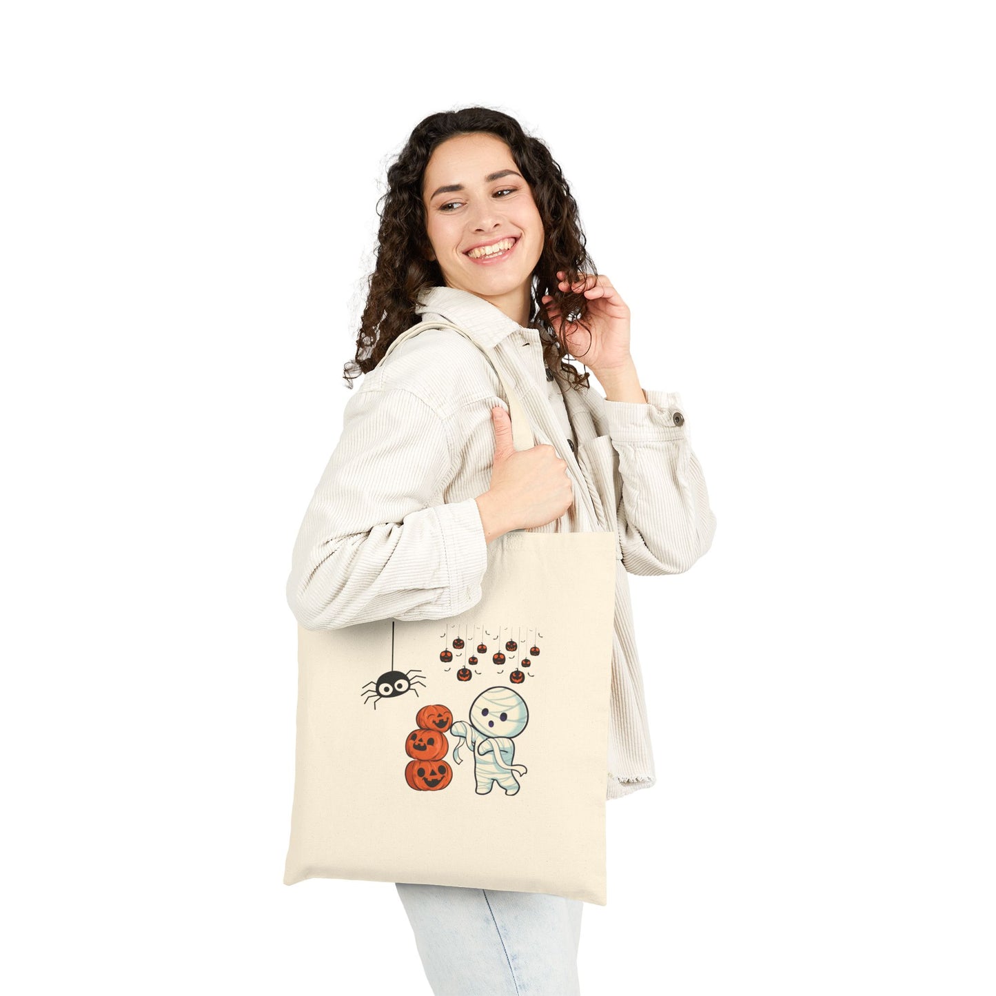 Waving Mummy Halloween Canvas Tote Bag