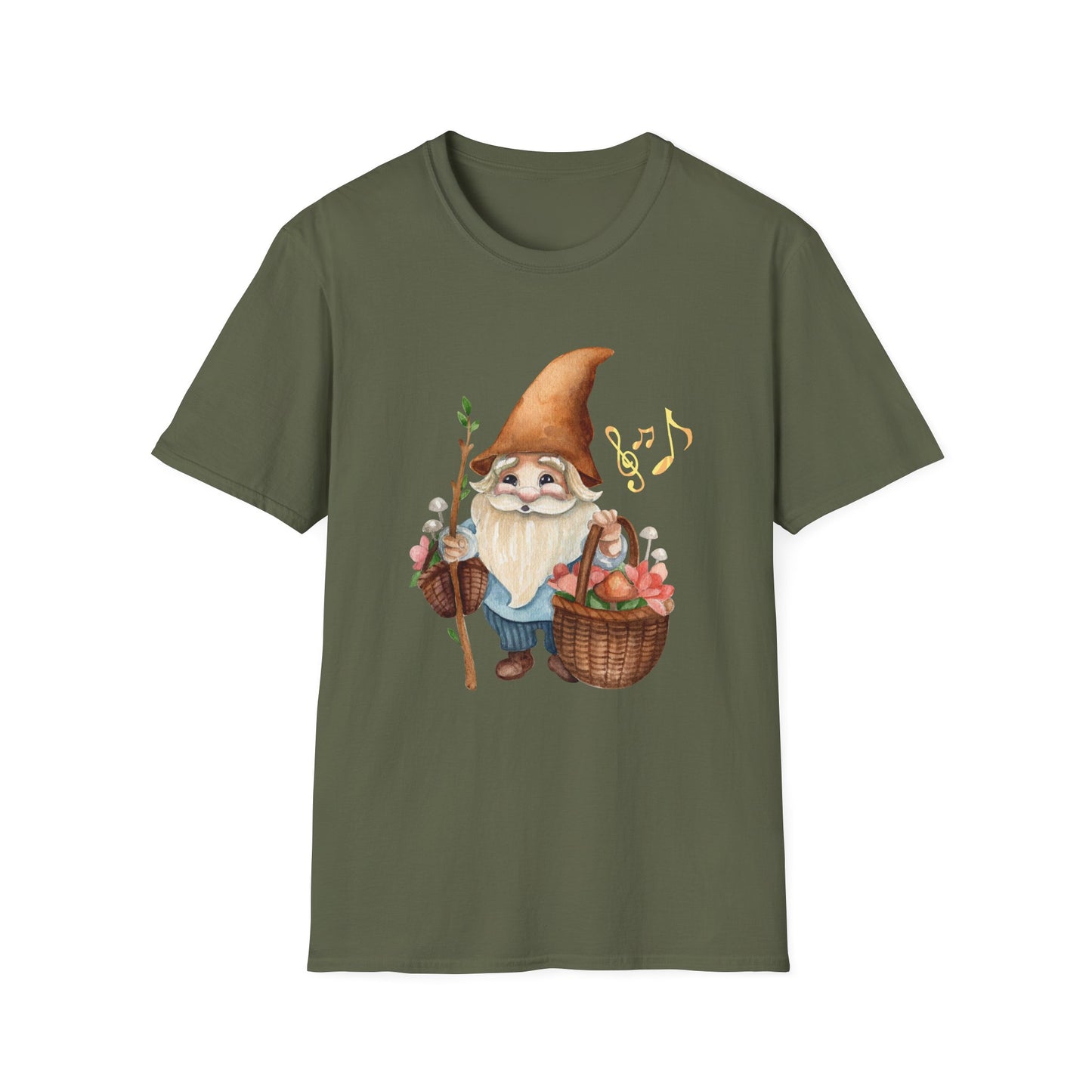 Singing Forest Gnome T-Shirt | Nature Lover's Delight | Soft and Comfy
