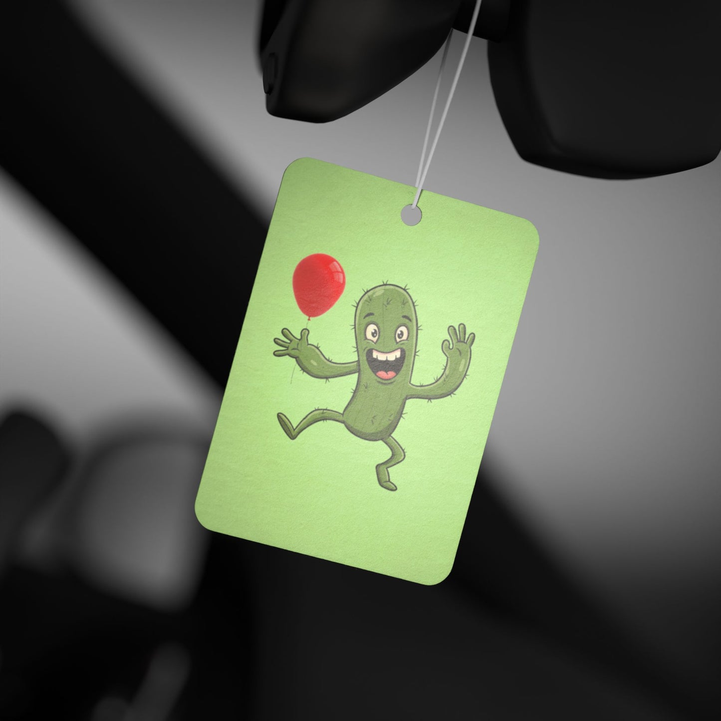 Cactus with red balloon Car Air Freshener -  Power Car Freshener: Fresh Scent, Long-Lasting Fragrance, Funny Design