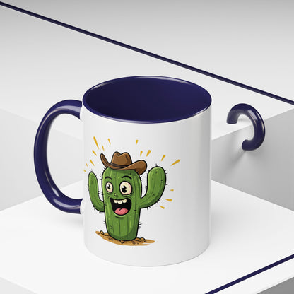 Cactus Mania Cowboy Cactus Mug - Fun & Durable Ceramic Cup for Cactus Lovers