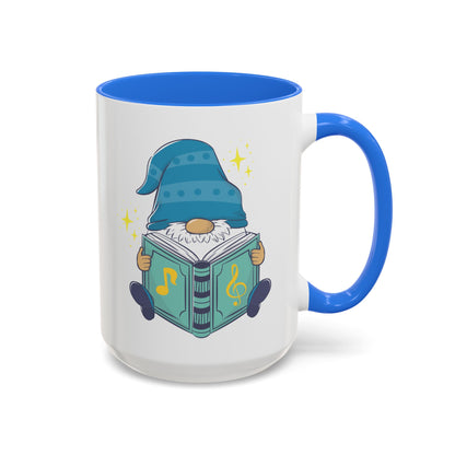Whimsical Gnome & Music Book Mug - Brew Your Story | Ceramic Coffee & Tea Cup (11oz/15oz)