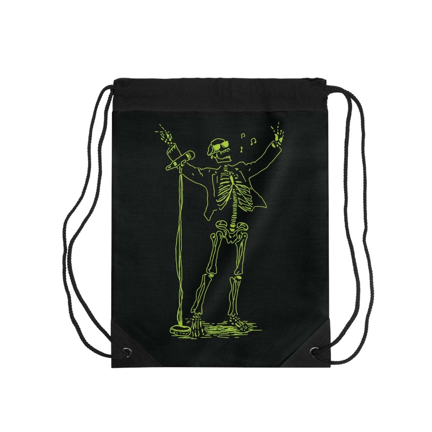 Fluo Skeleton Singer Drawstring Bag - Rebellious Elegance