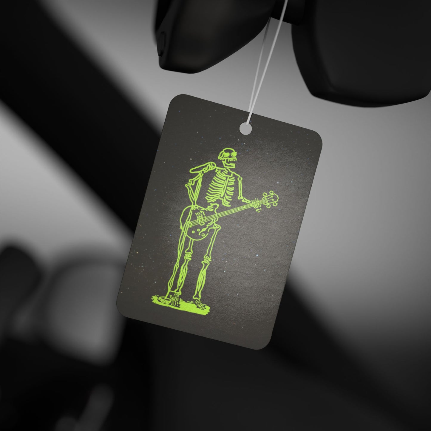 Metal Skeleton Fluo Singer and Guitar Pllayer Car Air Freshener -  Power Car Freshener: Fresh Scent, Long-Lasting Fragrance, Funny Design