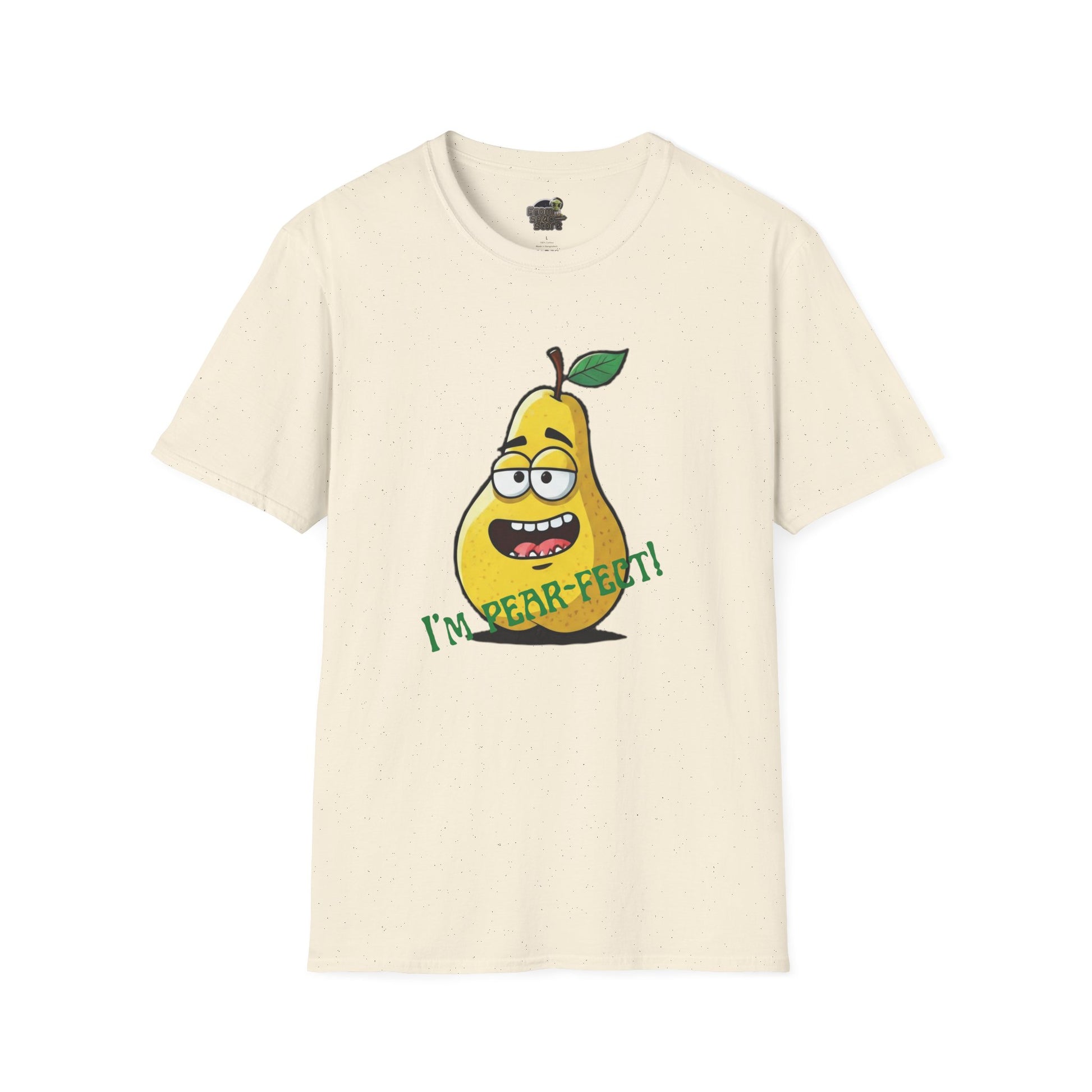 Pear T-Shirt: Funny "I'm Pear-fect" Graphic Tee | Organic Cotton & Unique Design Natural