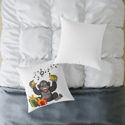 Get Bananas for Christmas! Fun Happy Chimp Decorative Throw Pillow