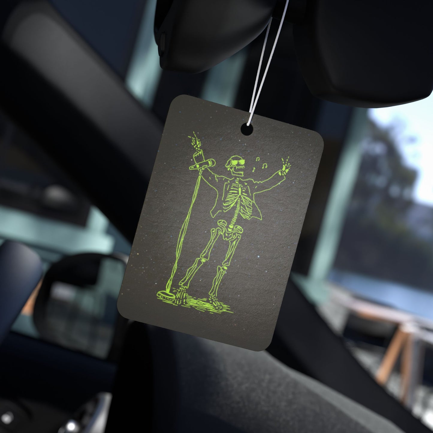 Metal Skeleton Fluo Singer Car Air Freshener -  Power Car Freshener: Fresh Scent, Long-Lasting Fragrance, Funny Design