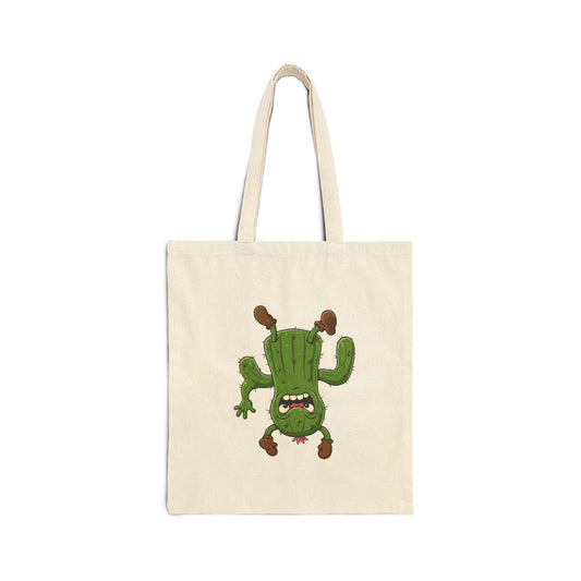 Shocked Cactus Tote Bag - Unique, Fun & Eco-Friendly Style! Natural 15" x 16"