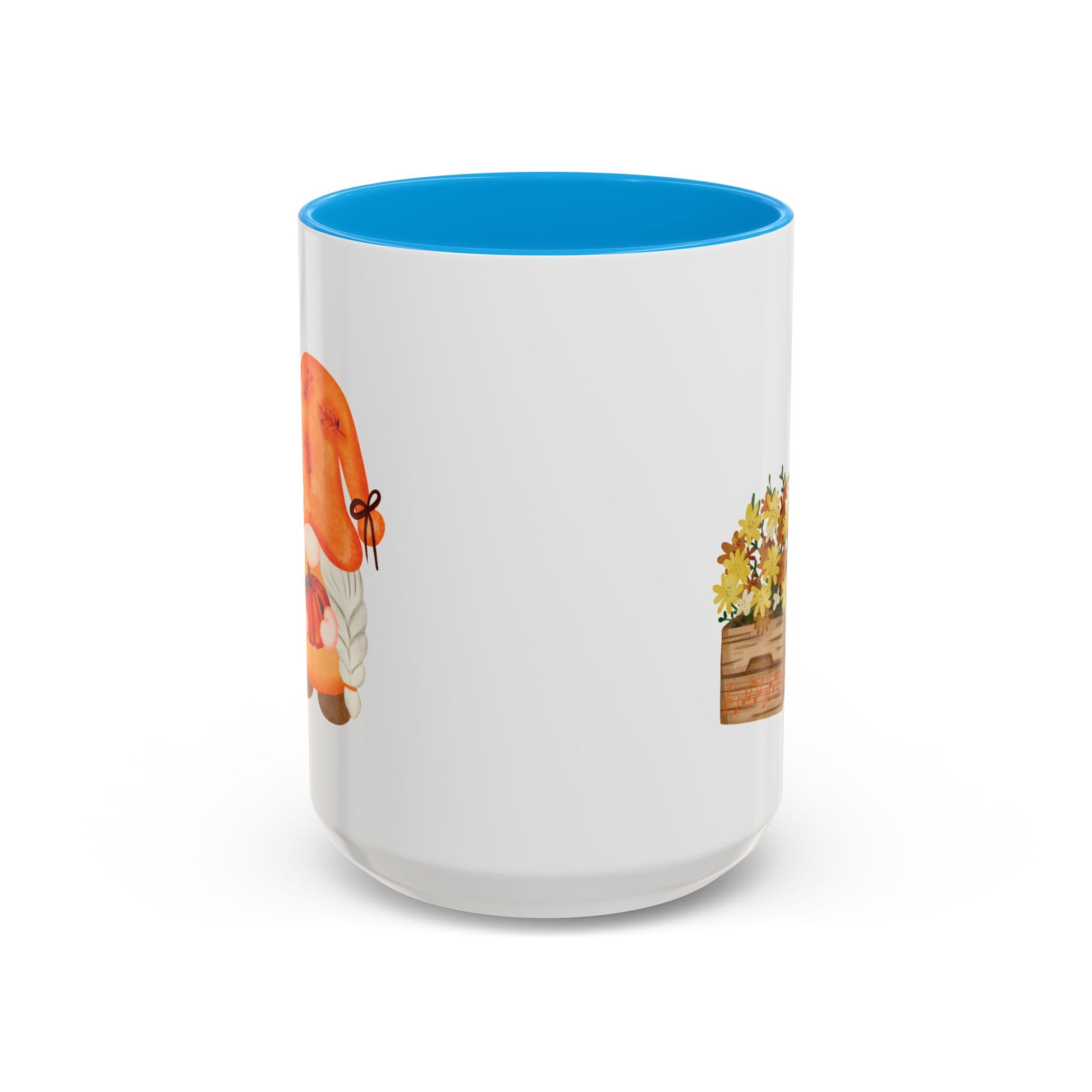 Cute Autumn Gnome Mug - Perfect Fall Gift 15oz Light Blue