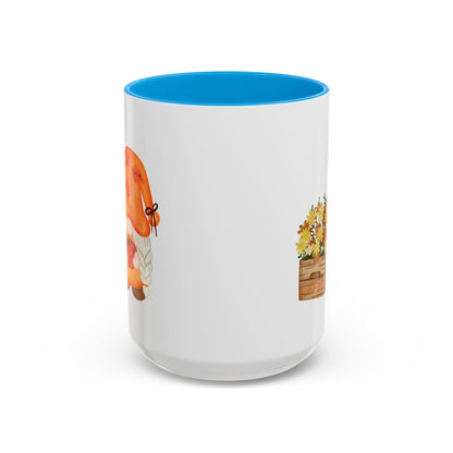 Cute Autumn Gnome Mug - Perfect Fall Gift 15oz Light Blue