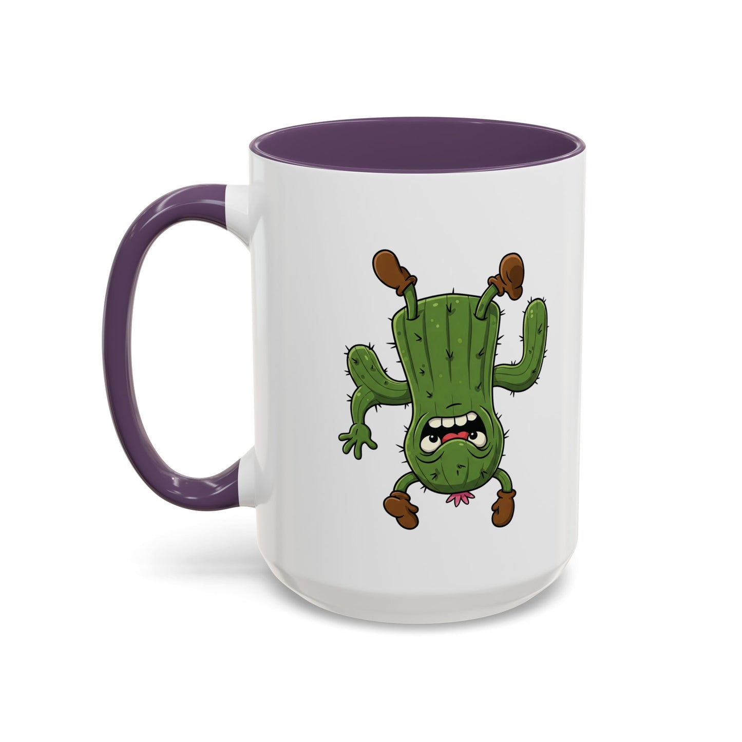 Cactus Mania Shocked Cactus Mug - Upside Down Fun Ceramic Cup