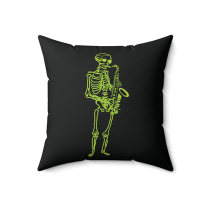 Midnight Jazz: Fluo Saxophone Skeleton Pillow