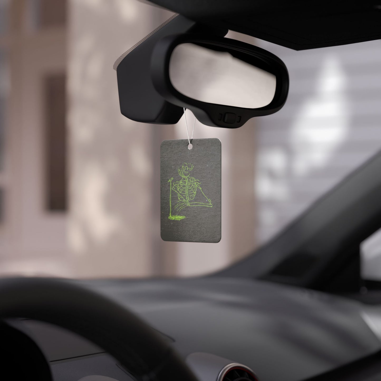 Metal Skeleton Fluo Singer Interview Car Air Freshener -  Power Car Freshener: Fresh Scent, Long-Lasting Fragrance, Funny Design