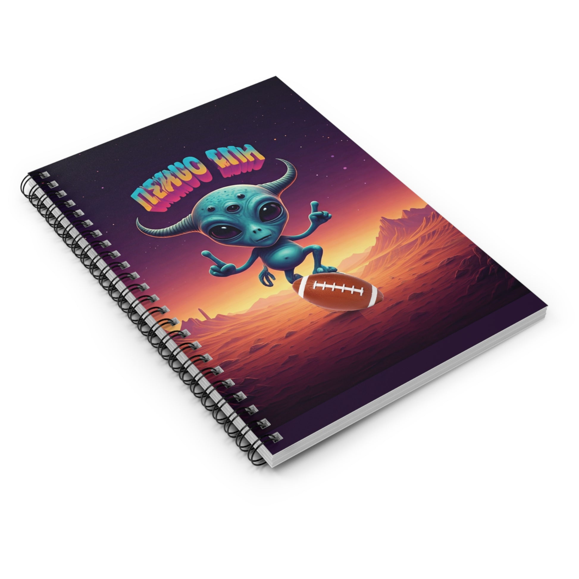 Alien Football Player Spiral Notebook - The Intergalactic Journal for Your Earthly Game Plans