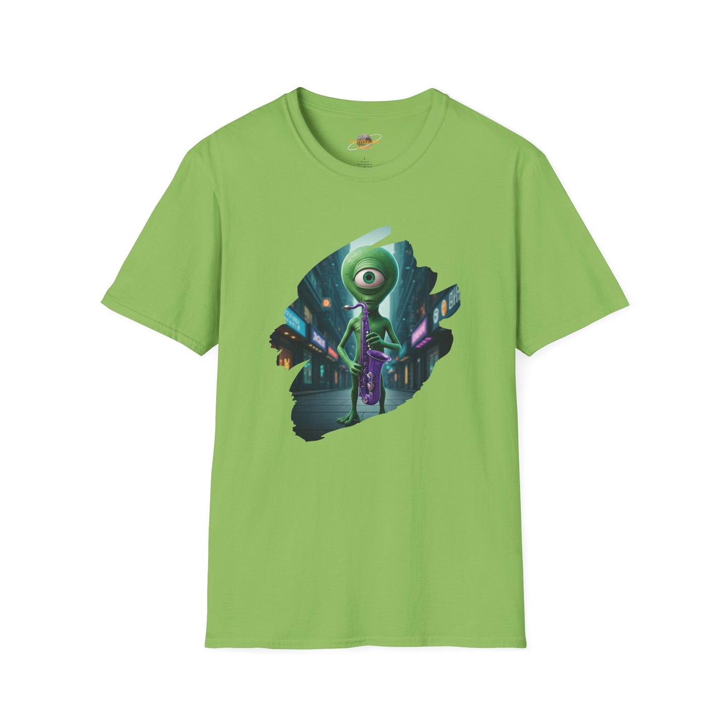 Alien Saxophone Player Unisex T-Shirt: Sci-Fi Vibes