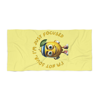 "Not Sour, Just Focused" Lemon Beach Towel: Fun & Unique for Fitness Lovers – Perfect for Beach & Pool!