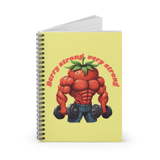 "Berry Strong" Strawberry Spiral Notebook - Bodybuilding Journal