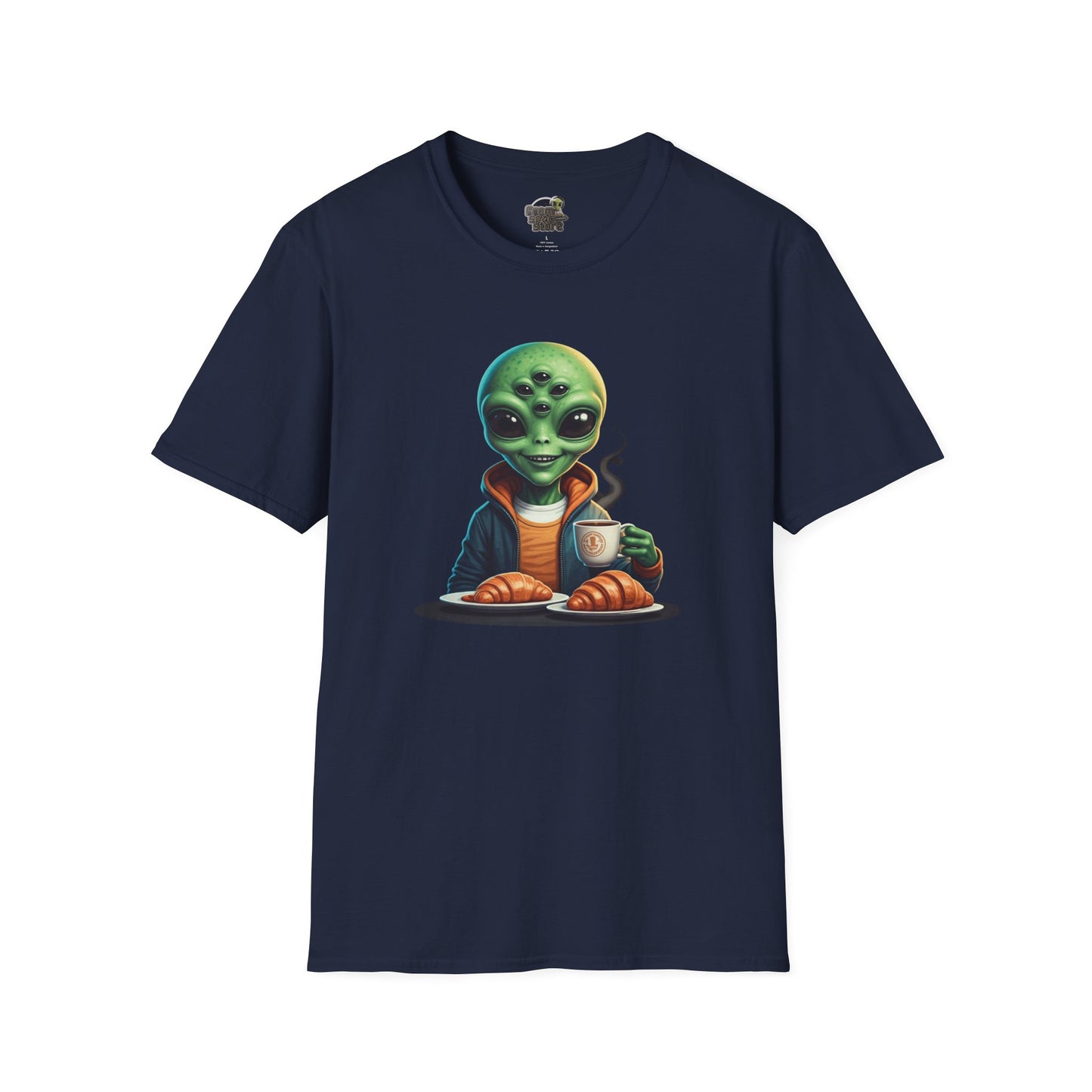 Navy alien making breakfast unisex t-shirt

