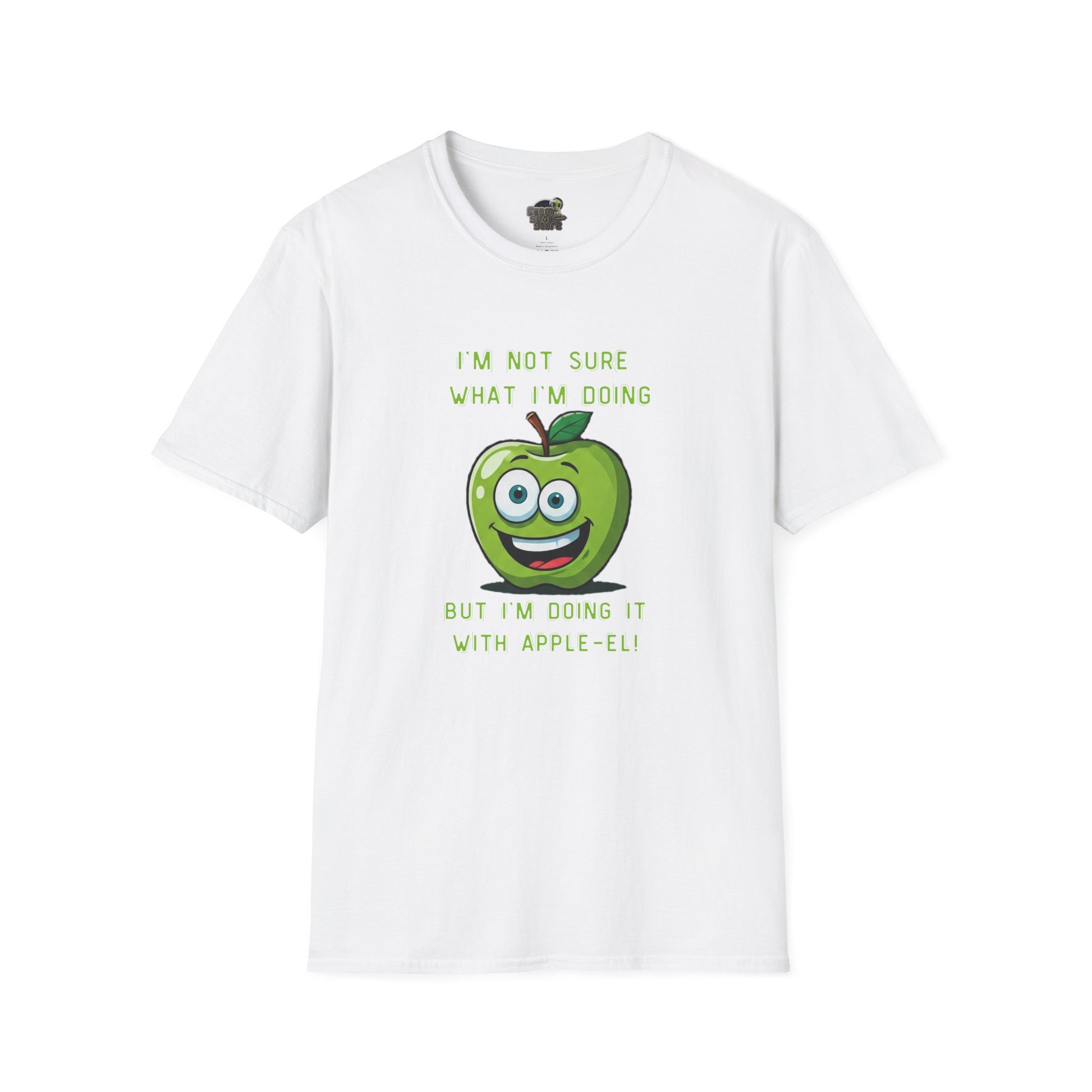 Apple-El t-shirt: Funny Smiling Apple Positive Tee White