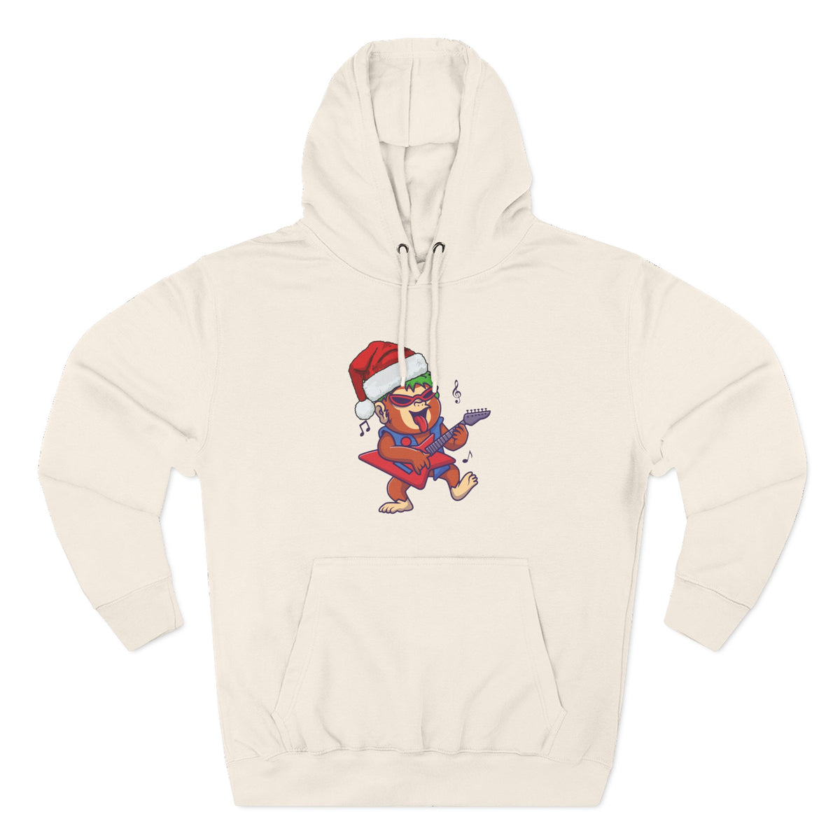 Copy of Three-Panel Fleece Hoodie - happy holiday gorilla