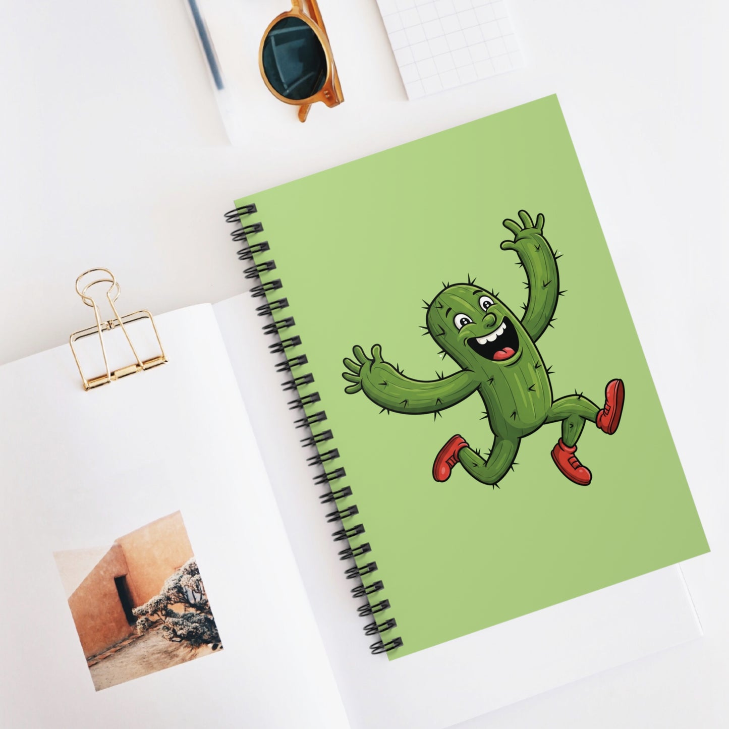 Running Cactus Spiral Notebook | Funny Plant Lover Journal & Cute Succulent Gift