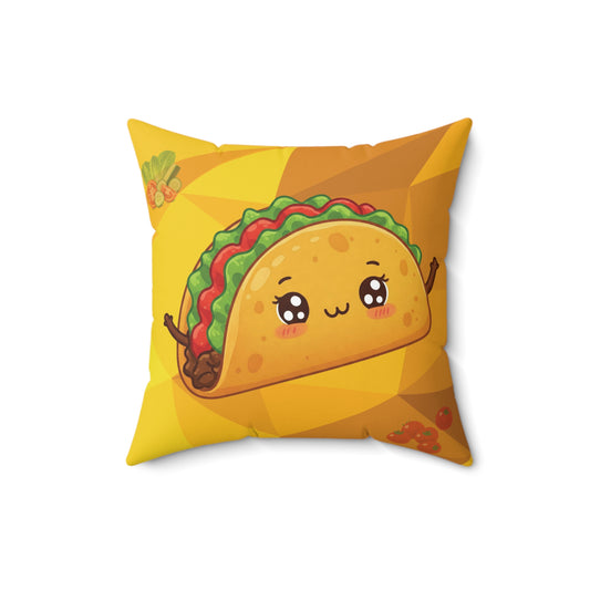 The Shell-Shocked Sweetheart – Happy Taco Throw Pillow