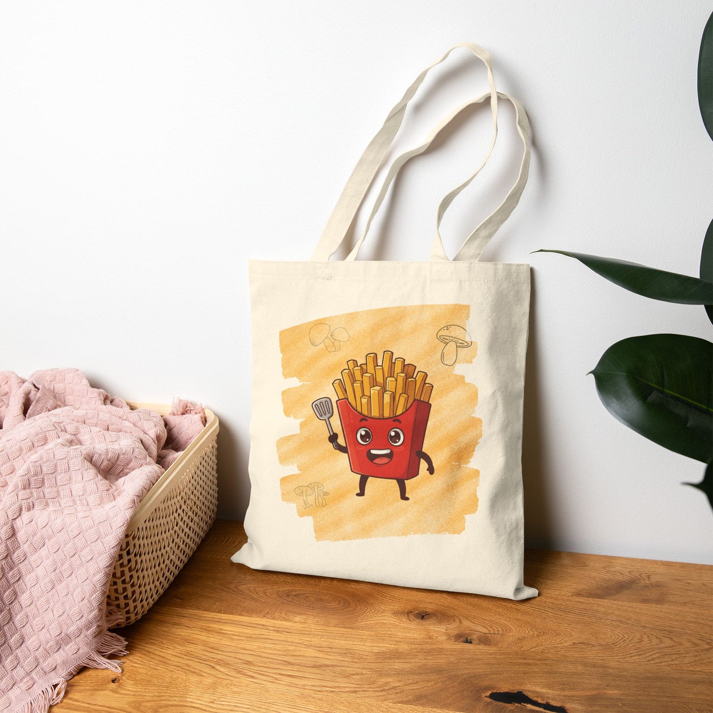 The Boardwalk Hustle – Golden French Fries Canvas Tote