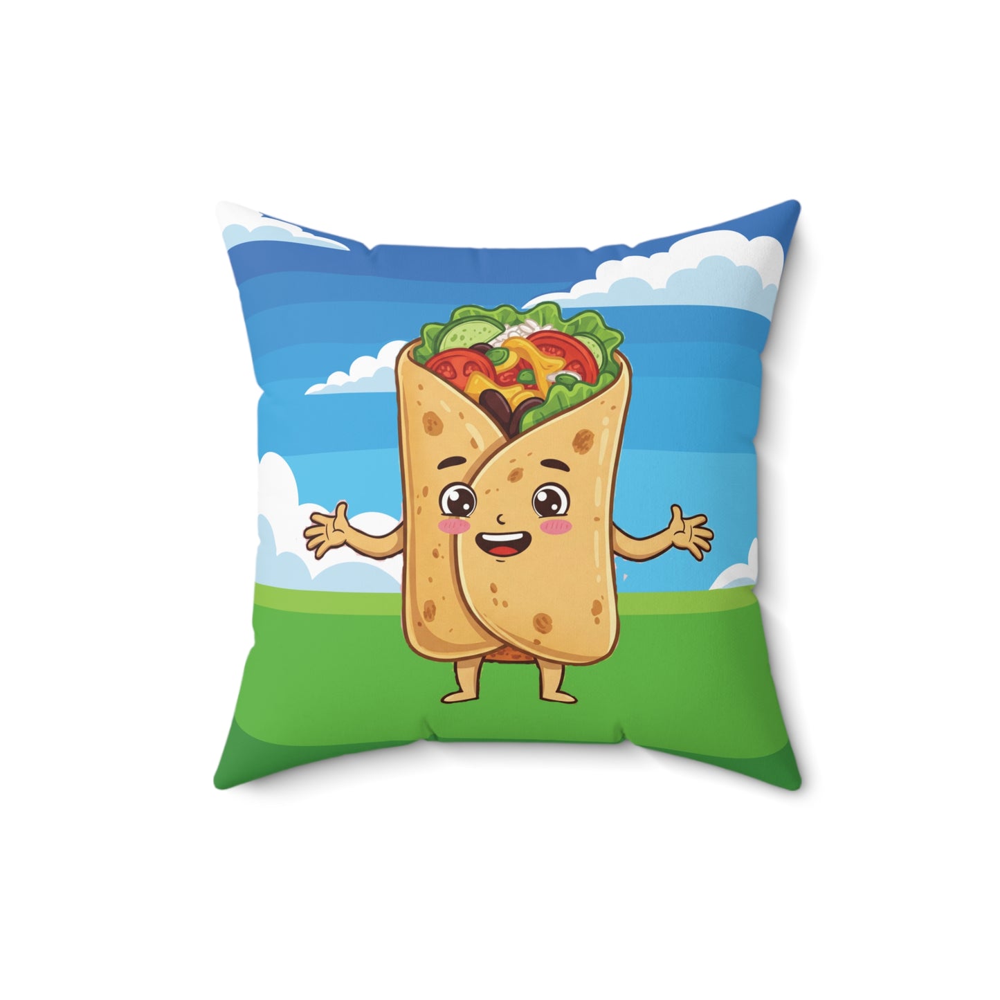 The Rolling Dreamer – Burrito Landscape Throw Pillow