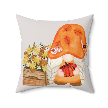 Harvest Whisper – Autumn Pumpkin & Flower Gnome Pillow