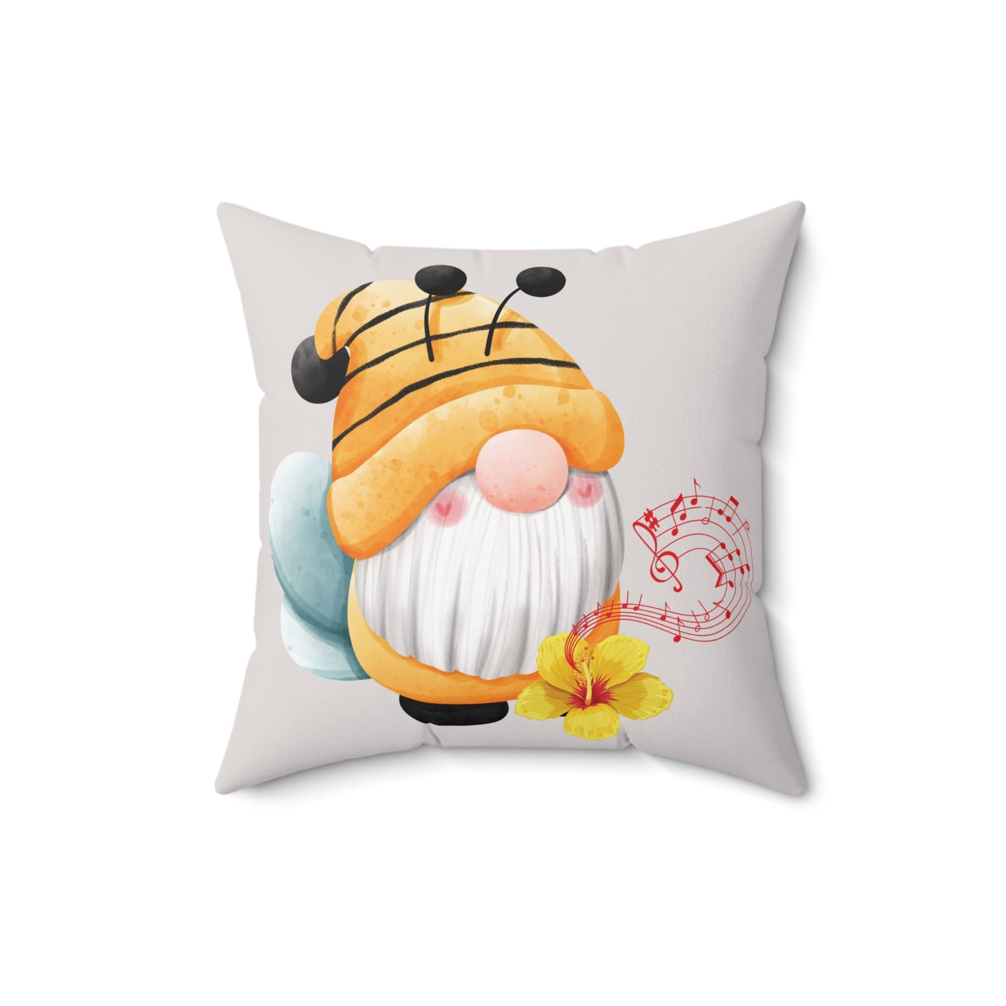 Sweet Nectar Dreams – Bee Gnome Whimsical Throw Pillow