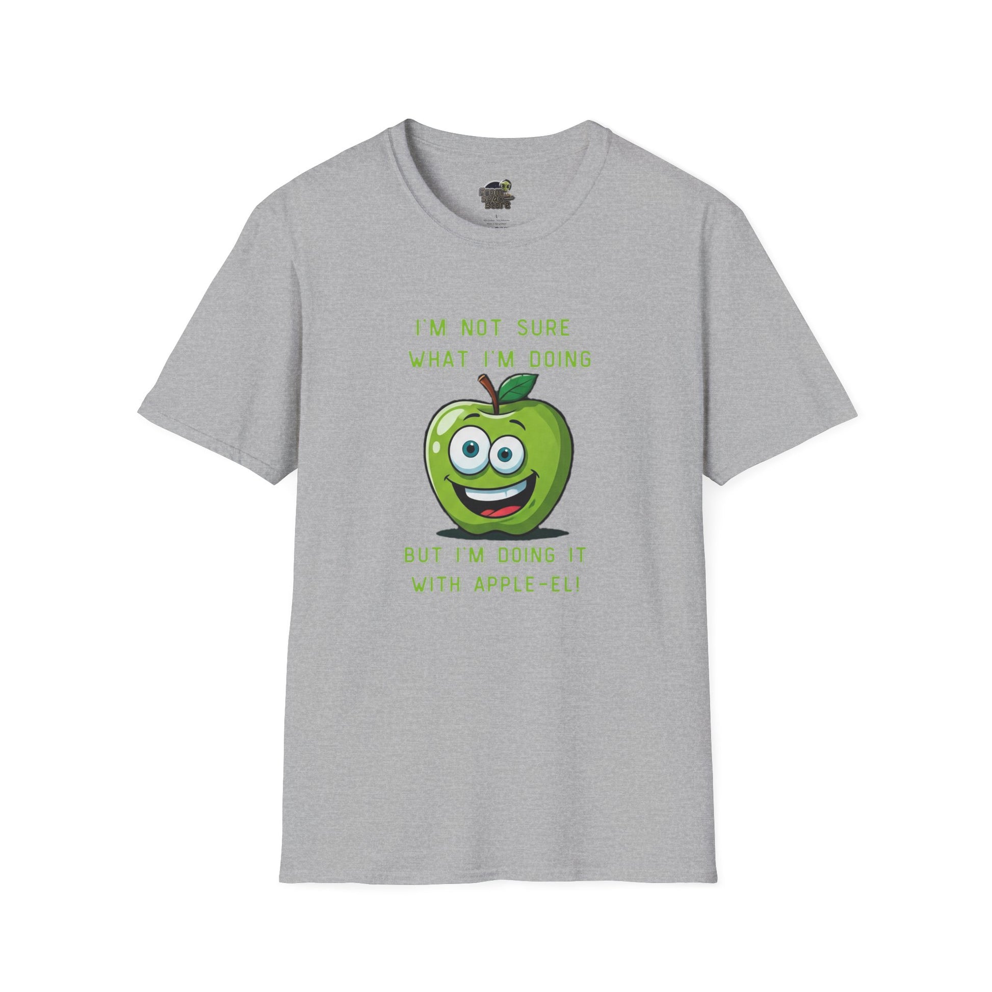 Apple-El t-shirt: Funny Smiling Apple Positive Tee Sport Grey