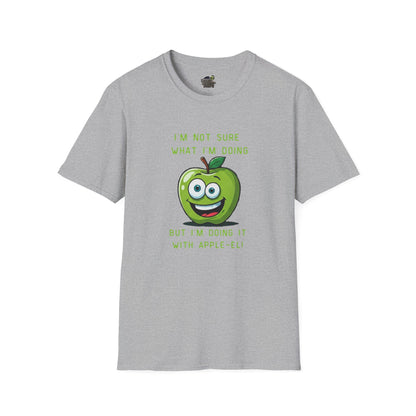 Apple-El t-shirt: Funny Smiling Apple Positive Tee Sport Grey
