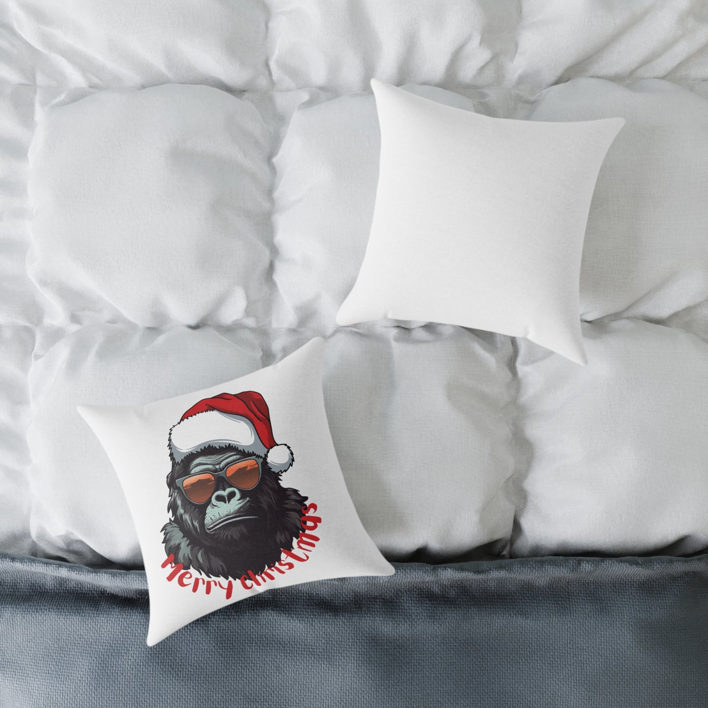 Paw Print Christmas Ornament Throw Pillow | "Santa Paws" Pet Lover Gift