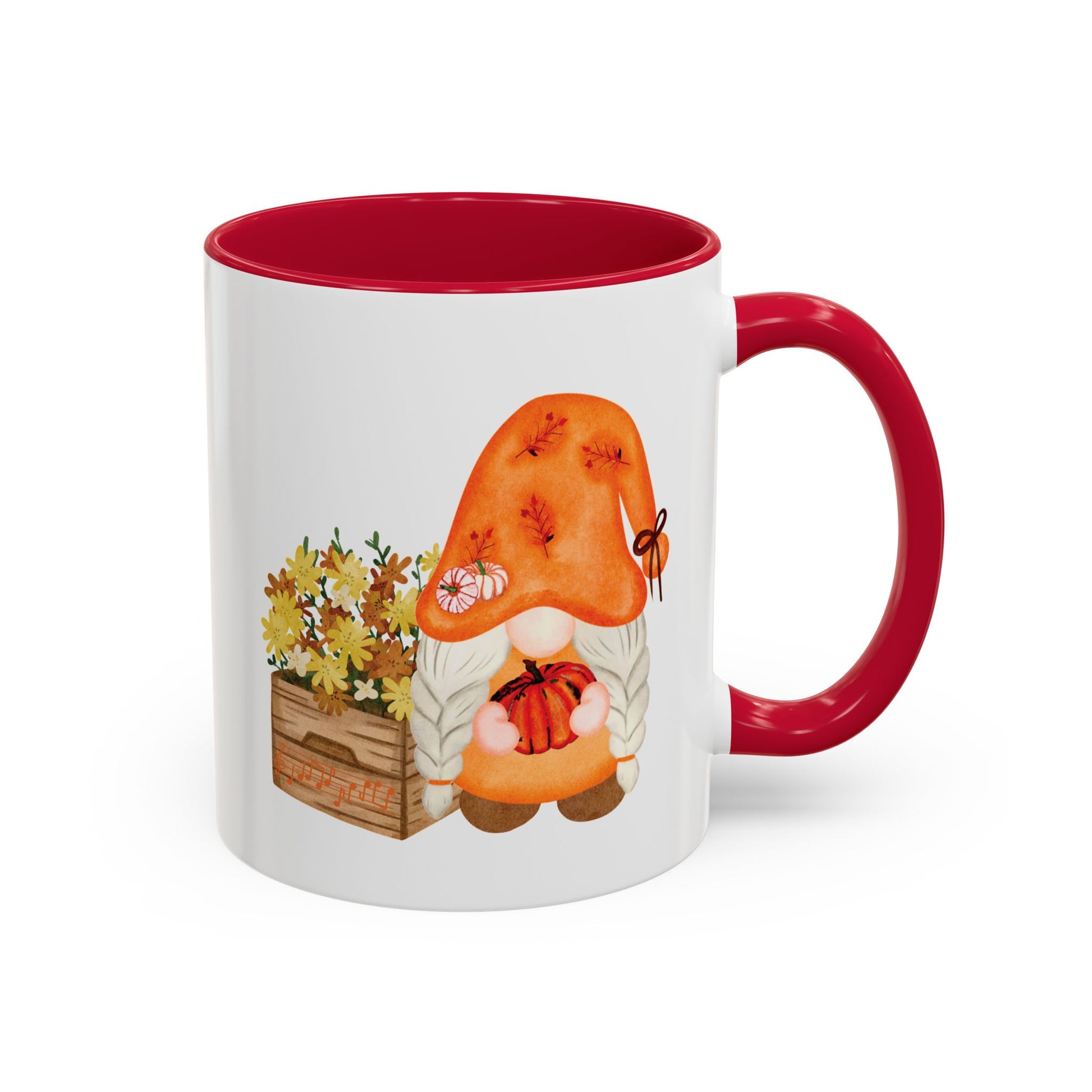 Cute Autumn Gnome Mug - Perfect Fall Gift 11oz Red