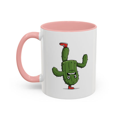 Cactus Mania Upside Down Cactus Mug - Unique & Fun Ceramic Cup for All Ages 11oz Pink