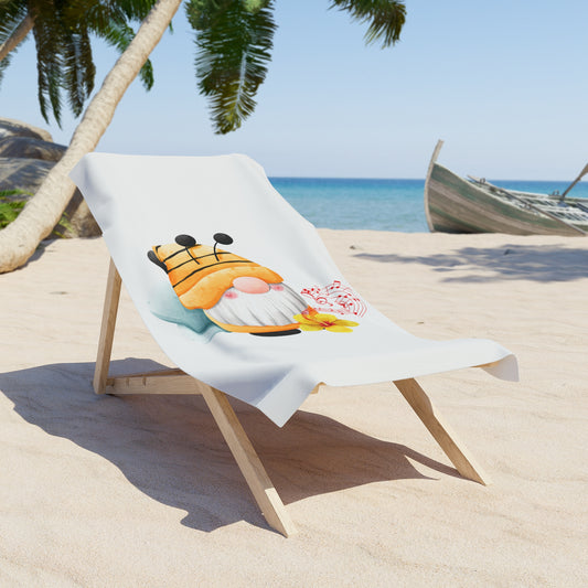 Harmony & Fun: Four Gn omes Musical Beach Towel! 30" × 60"