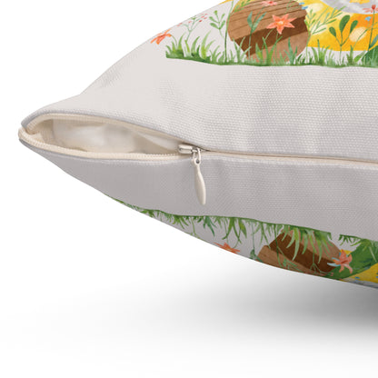 Sun-Kissed Soul – Sunflower & Green Heart Gnome Pillow