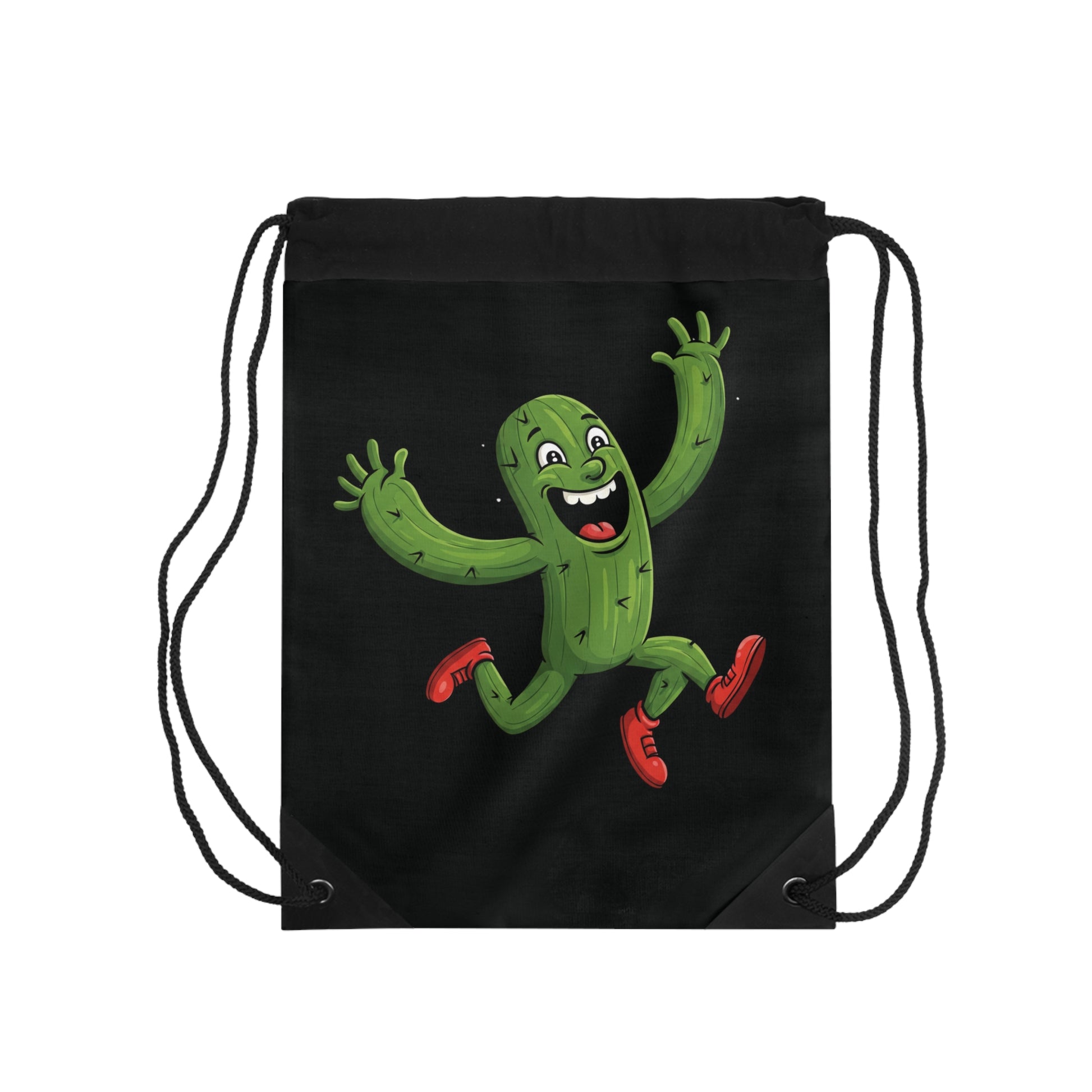 Running Cactus" Drawstring Bag - Fun, Eco-Friendly & Durable Backpack for All Ages