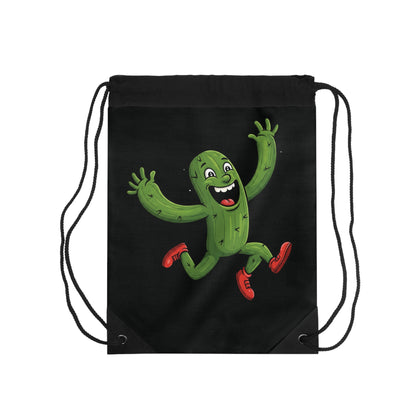 Running Cactus" Drawstring Bag - Fun, Eco-Friendly & Durable Backpack for All Ages