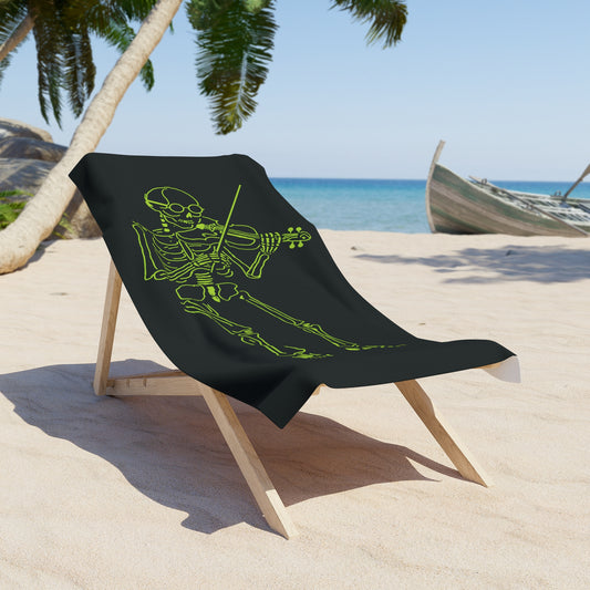 Metal Skeleton Fluo Violinist Beach Towel - Soft & Absorbent
