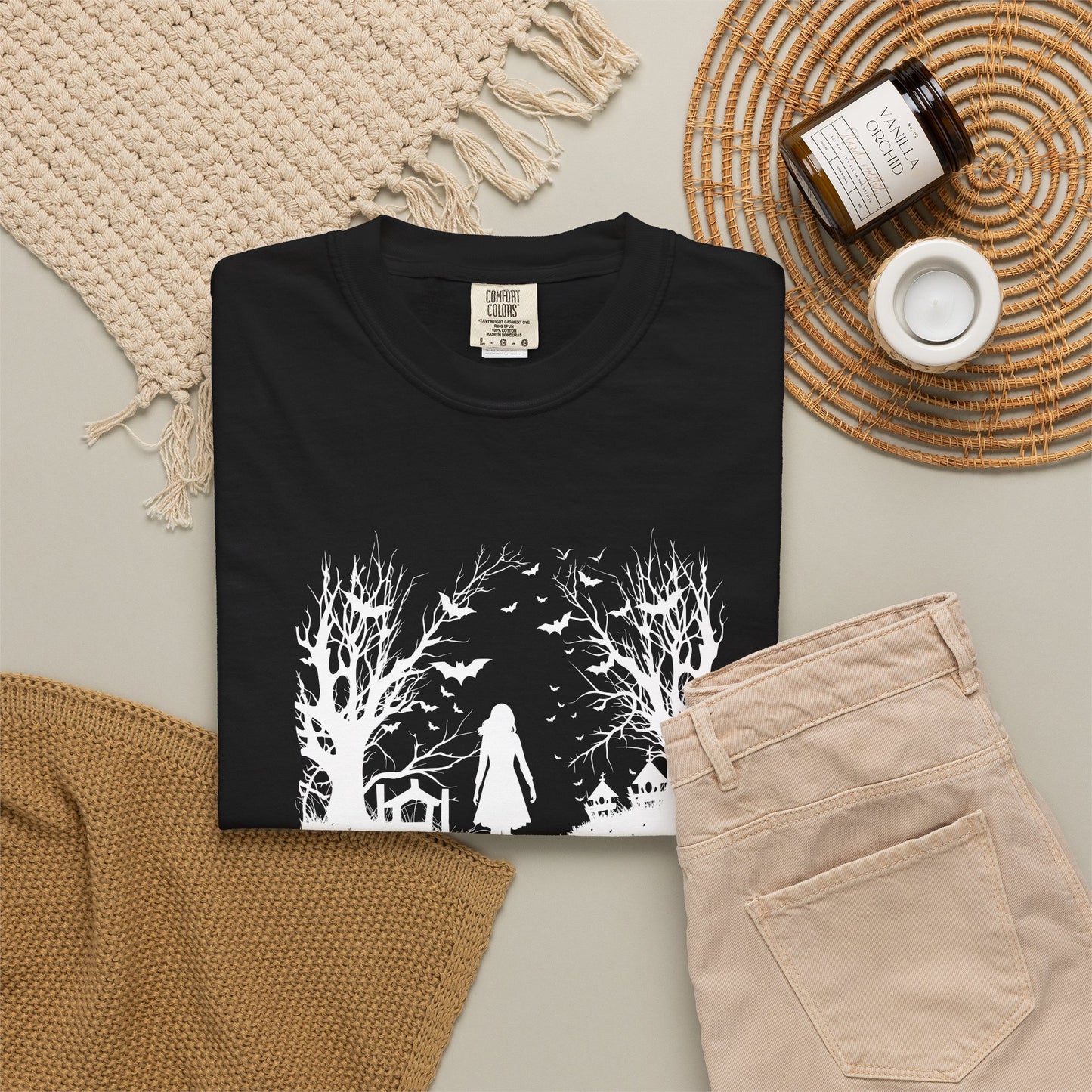 Halloween in Forest Unisex T-Shirt | Spooky Web Tee