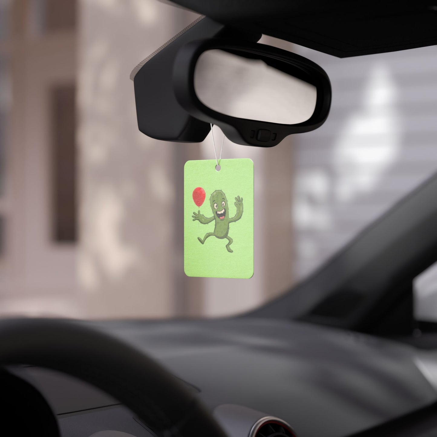 Cactus with red balloon Car Air Freshener -  Power Car Freshener: Fresh Scent, Long-Lasting Fragrance, Funny Design
