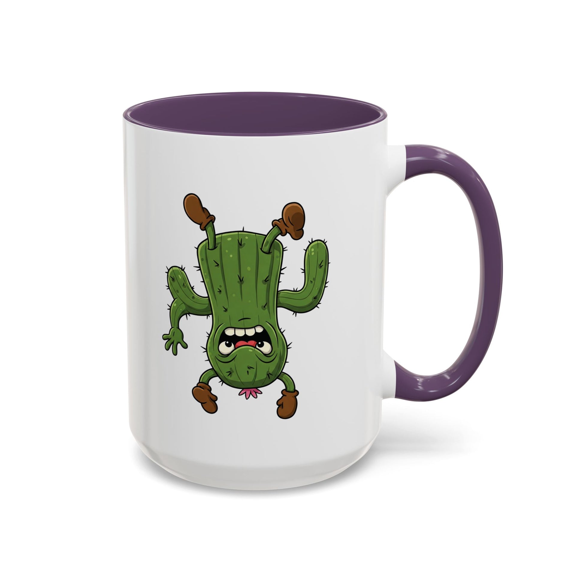 Cactus Mania Shocked Cactus Mug - Upside Down Fun Ceramic Cup