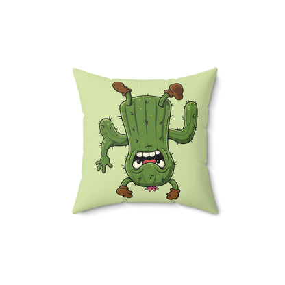 Shocked upside-down Cactus throw pillow